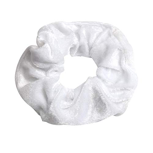 Busirde Niñas Terciopelo elástico de Scrunchie elástico del Pelo del Pelo elástico Cinta de Terciopelo Venda del Lazo de la Cuerda Hairband Mujeres Headware Blanco 1