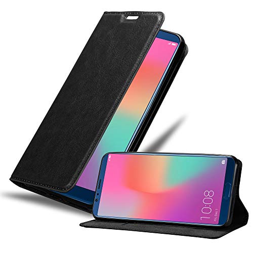 Cadorabo Funda Libro para Huawei P Smart 2019 en Negro Antracita - Cubierta Proteccíon con Cierre Magnético, Tarjetero y Función de Suporte - Etui Case Cover Carcasa