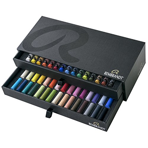 CAJA CERAS PASTEL REMBRANDT 2 PISOS, 15 ENTERAS + 30 MEDIAS