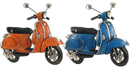 CAPRILO Placa de Pared Decorativa Vespa Retro (Color a Elegir) Azul o Naranja. Cuadros y Apliques. Adornos. 72 x 70 x 5 cm. (Naranja)