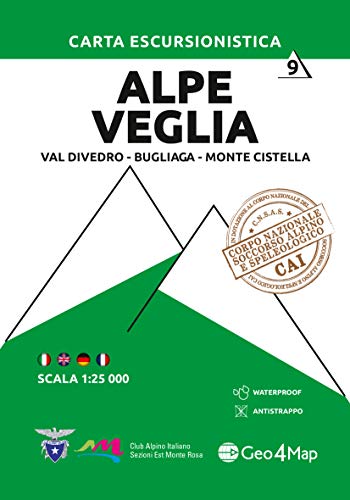 Carta escursionistica Alpe Veglia. Val Divedro, Bugliaga, Monte Cistella 1:25.000: 9