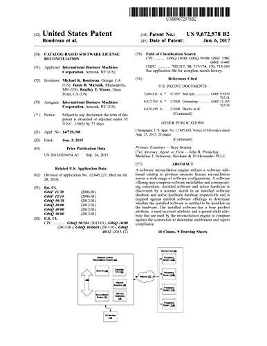 Catalog-based software license reconciliation: United States Patent 9672578 (English Edition)