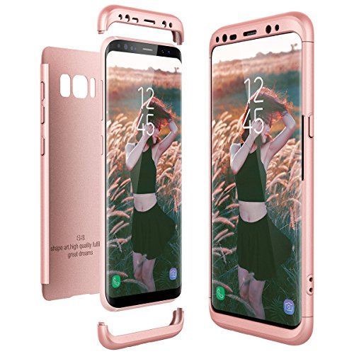 CE-Link Funda Samsung Galaxy S8, Carcasa Fundas para Samsung Galaxy S8, 3 en 1 Desmontable Ultra-Delgado Anti-Arañazos Case Protectora - Oro Rosa