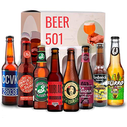 Cervezas artesanales BEER 501 : Zeta, Espiga, La Sagra, La Virgen, Burro, CCVVK, Brooklyn, Innes and Gunn I Ideas para regalar I Cervezas para degustación.