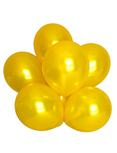 Chailert Balloon - Globo metálico de 30,5 cm (100 unidades), color amarillo