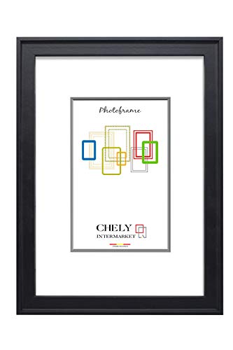 Chely Intermarket, Marco de Madera 50x60 cm Pared (Negro) MOD-289, Hecho con Madera sólida, Grosor de Perfil 2cm con Acabado Elegante (289-50x60-1,45)