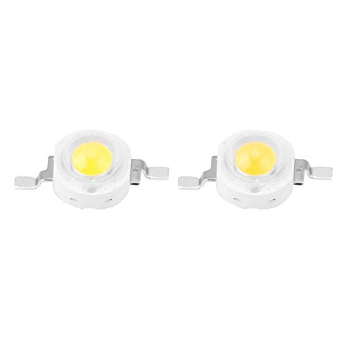 Chips LED COB de 1W, Chips de diodo emisor de luz SMD de Cuentas LED de Alta Potencia para Accesorios de iluminación DIY (100 Piezas)(Blanco)