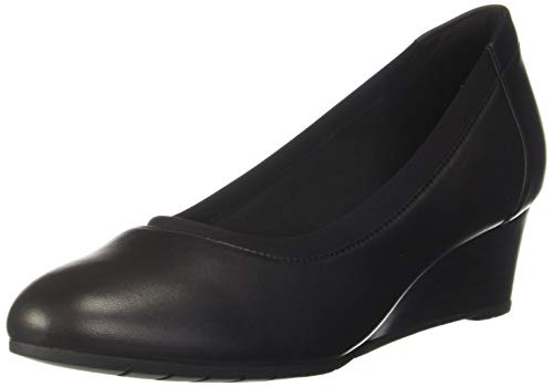 Clarks Mallory Berry, Sandalias Punta Cerrada para Mujer, Negro (Black Leather Black Leather), 38 EU