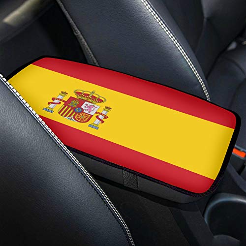 Cojín acolchado para reposabrazos Bandera de alto nivel de detalle España Cojín grande para reposabrazos Consola Cojín para reposabrazos 12,3 x 7,5 pulgadas Protector de cubierta de caja de asiento d