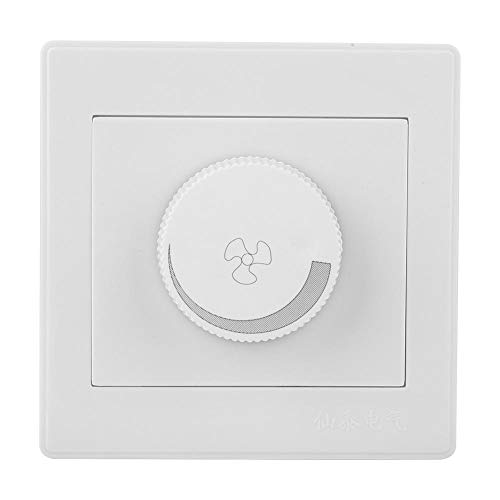 Control de lámpara-Interruptor de control de ventilador de luz de techo Perilla de panel de pared blanca AC250V 100W 86x86mm