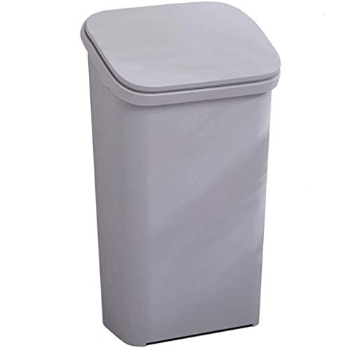 Creative A120L - Cubo de Basura, plástico de Gran Capacidad con Tapa, nórdico, Sala de Estar, Cocina, antiolor, Duradero, Cubo de Basura para Interior / -Gray-30x23.5x54cm (12x9x21Inch)