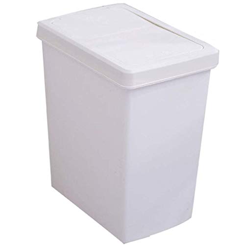 Creative A1Nordic Bote de Basura Simple, Interior con Tapa, 18L, Gran Capacidad, contenedor de Basura Decorativo para el hogar, para Sala de Estar, Cocina, Dormitorio, baño, Color Blanco, 21 x 31 x 3