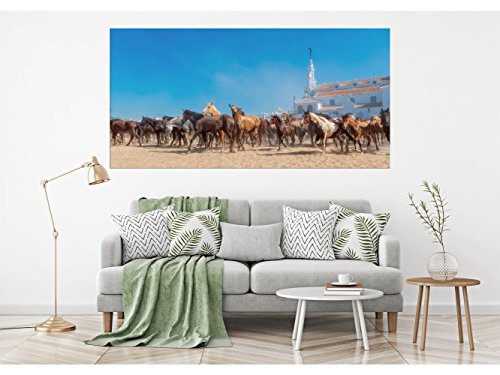 Cuadro Pegasus Pared Caballos Doñana del Rocio | Cuadro para Paredes | Kappa Decorativo | Varias Medidas 180 x 88 cm | Decoración comedores, Salones, Habitaciones.