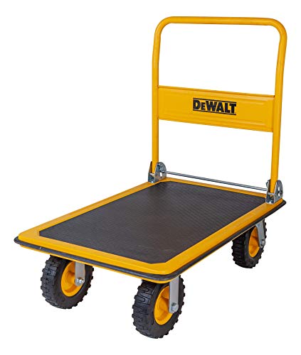 DEWALT Camión Plataforma Acero DXWT-504 - Capacidad 300 Kilos - Amarillo