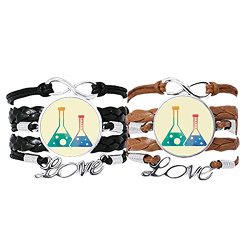 DIYthinker - Pulsera con dos frascos cónicos con patrón de química, correa de piel, doble juego de regalo