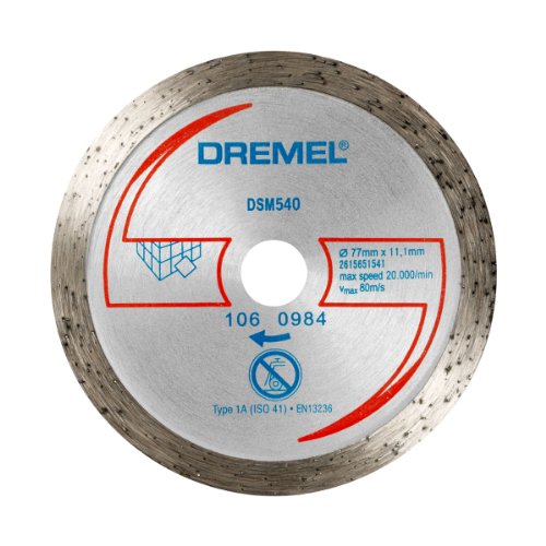 Dremel DSM540 - Disco de corte de diamante, accesorio para sierra circular con 20 mm de profundidad de corte para herramienta DSM20 para cortar ladrillo, cerámica, azulejos, mármol