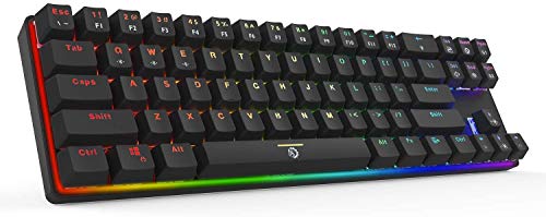 DREVO Calibur Teclado mecánico Inalámbrico Bluetooth 4.0 71 teclas retroiluminado RGB US Layout (Switch Marrón, Negro)