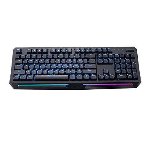 DunShan Teclado Mecánico Retroiluminación Arco Iris Juegos Interfaz USB Iluminación RGB Teclado para Juegos Rueda Desplazamiento Multimedia Programación Macros Soporte Negro