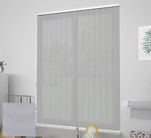 EB ESTORES BARATOS Cortina de Lamas Verticales Tecnoscreen/Bloqueo UV 70% con Transparencia. Lo ajustamos a su Medida Ancho x Alto. Color: Blanco Perla. Medidas: 275cm x 160cm