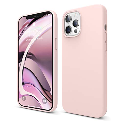 elago Silicona Líquida Funda Compatible con iPhone 12 Pro MAX Case (6.7"), Silicona Premium, Protección Funda Protectora 3 Tapas Estructura (Lovely Rosa)