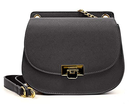 Eleccio Bella Bolso de Hombro Pequeño Bandolera Cadena Pu Moda Mujer 3.74 Litros (Negro)