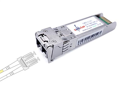 Elfcam 10G SFP+ SR Multimodo Módulo, Interfaz de Fibra LC Multimodo, 10GBase-SR 300m 850nm DDM Compatible con Cisco y Otros interruptores Abiertos