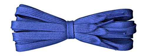 Fabmania Cordones planos de algodón para zapatos - 8 mm de ancho - Azul real - Largo 90cm