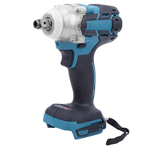 Fafeicy Llave de impacto, llave eléctrica sin escobillas de 21 V, torque máximo de 520 (Nm), recargable, para batería Makita de 18 V