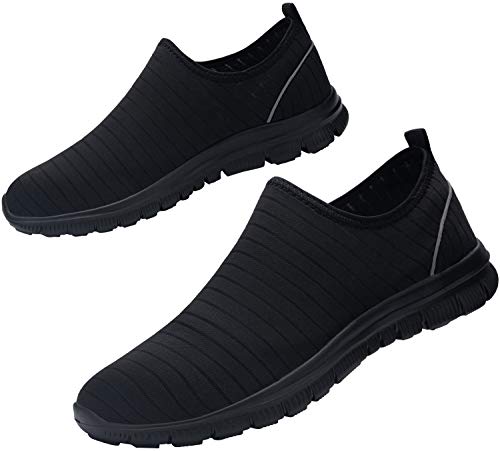 Fenlern Zapatillas de Seguridad Hombres Impermeable Secado rápido Zapatos de Trabajo con Punta de Acero Ultra Ligeras Transpirable Reflectante (Negro,39 EU)