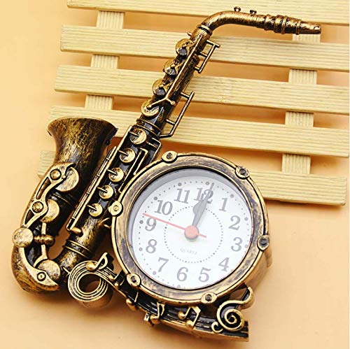 fhkasod Imitaciónimitación Instrumento Musical Saxofón Reloj Despertador Salón Dormitorio Reloj Despertador