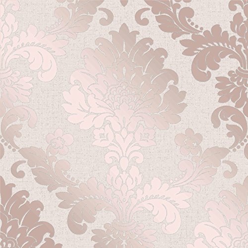 Fine Decor Wallcoverings FD42204 cuarzo damasco, oro rosa