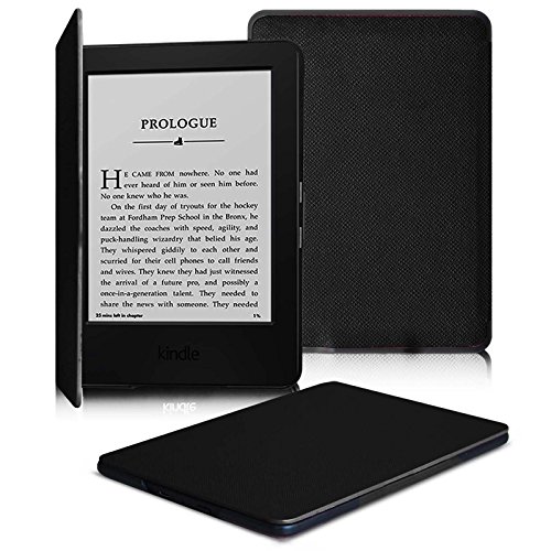 Fintie SlimShell Funda para Kindle (7.ª Generación, 2014) - Carcasa Fina y Ligera de Cuero Sintético con Función de Auto-Reposo/Activación, Negro