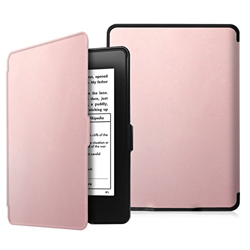 Fintie SlimShell Funda para Kindle Paperwhite - La Más Delgada y Ligera Carcasa de Cuero Sintético con Función de Auto-Reposo/Activación (No se Adapta a 10.ª generación 2018), Oro Rosa