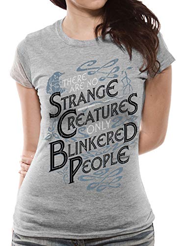 Fitted T-Shirt (Women-L) Strange Creatures (Grey)