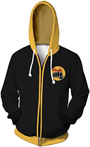 FLYCHEN Hombre Chaquetas Cobra Kai 3D Sudaderas Suéter con Cremallera Patrón de Cobra Hoodies de la Serie de televisión Manga Larga con Capucha- Cremallera 2, XL