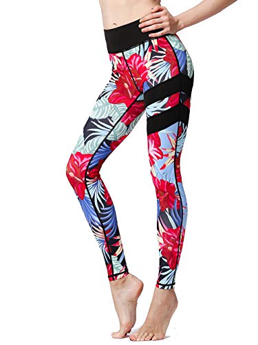 FLYILY Mallas Deportivas Mujer Pantalones impreso Leggings Deportes para Running Yoga Fitness Gym