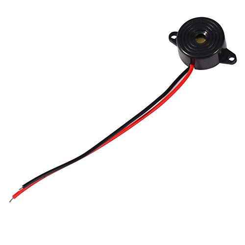 FTVOGUE 3-24V Alarma de zumbador de tono electrónico piezo activo Longitud de cable de sonido continuo 100 mm