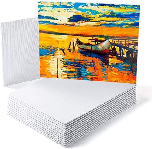GC Paneles de lienzo - 20 x 25 cm (8 x 10 pulgadas) Paneles de lienzo de algodón imprimado - Paquete de 14 - para pintura acrílica GC-CB810