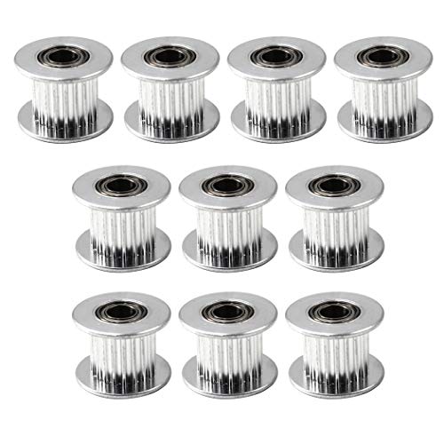 GT2 polea dentada 20 dientes diámetro 3mm ancho de la correa 6mm para impresora 3d(Pack of 10,llave incluida)