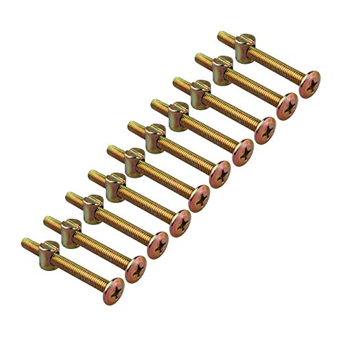 HALJIA 10 pcs muebles cuna cama cuna cama de madera silla ranurada tornillo de cabeza Allen con tuercas M6 x 60 MM