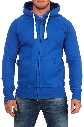 Happy Clothing Sudadera con Capucha para Hombre, Hoodie con Cremallera, Disponible en Tallas Grandes, Größe Textil:S, Farbe:Azul