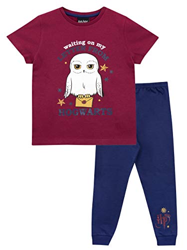 HARRY POTTER Pijamas de Manga Corta para niñas Hedwig Azul 9-10 Años