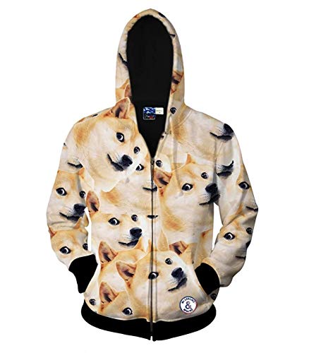 ¡Hay Varias Opciones Disponibles! Hombres Casual Imprimir Estampado Manga Larga Cremallera Sudaderas Estampados Festivo Coloridos Animales Perros Panda Lobos Etc Resumen Fotos Meme Doge Magic Cat 1