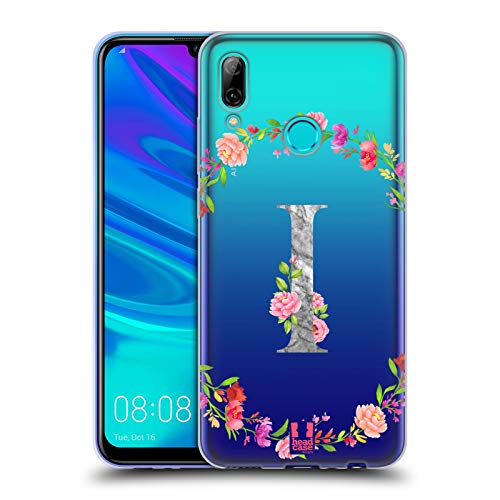 Head Case Designs Letra I Iniciales Decorativas Carcasa de Gel de Silicona Compatible con Huawei P Smart (2019)