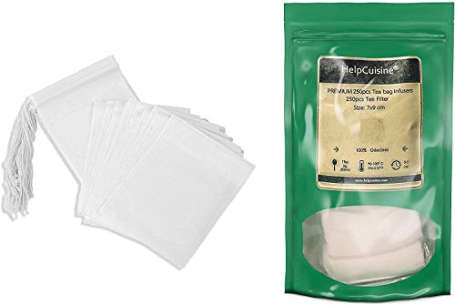 HelpCuisine® 250 pcs Bolsas de Papel Papel Bolsas de té vacío 2 Diversos tamaños 7 x 9cm