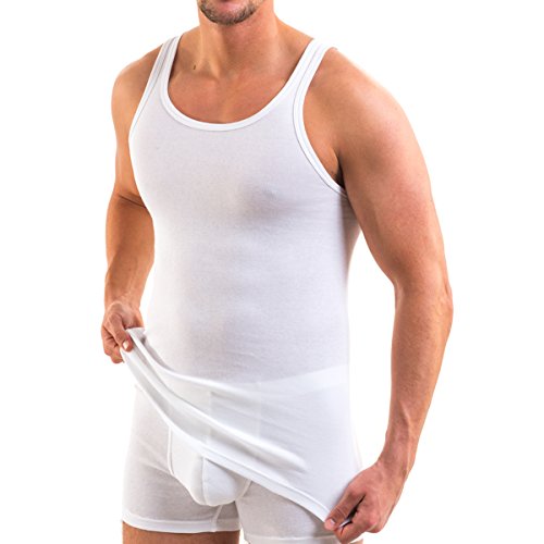 HERMKO 16000 Kit de 3 Camiseta de Hombre confeccionada en Suave algodón/Modal, Farbe:Blanco, Größe Herren:6 (L)