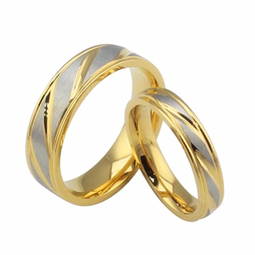 HIJONES Joyería Mujeres Hombres Acero Inoxidable 18K Oro Plateado Anillo Promesa Cruzada (Hombre(Acero Inoxidable), 28)