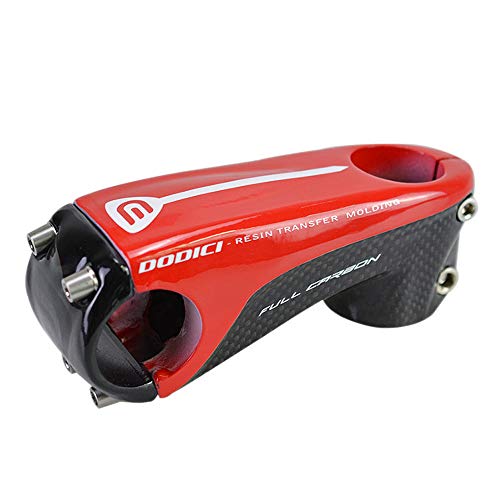 HKYMBM Potencia Bicicleta, -10 Madre Grado 31,8 mm Fibra de Carbono Ligera Completa de Bicicletas, para la mayoría de Bicicletas, Bicicleta de Carretera, MTB, BMX, Ciclismo,Rojo,100mm