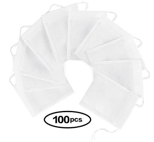 ilauke [100 Piezas] Bolsitas de té desechables - Blanco 7x9cm / 2.8x3.5 Pulgadas (Tela no tejida)