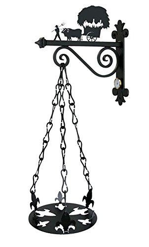 IMEX EL ZORRO Soporte Maceta YUNTA DE BUEYES 11903-Soporte, Negro, 41x30x59 cm